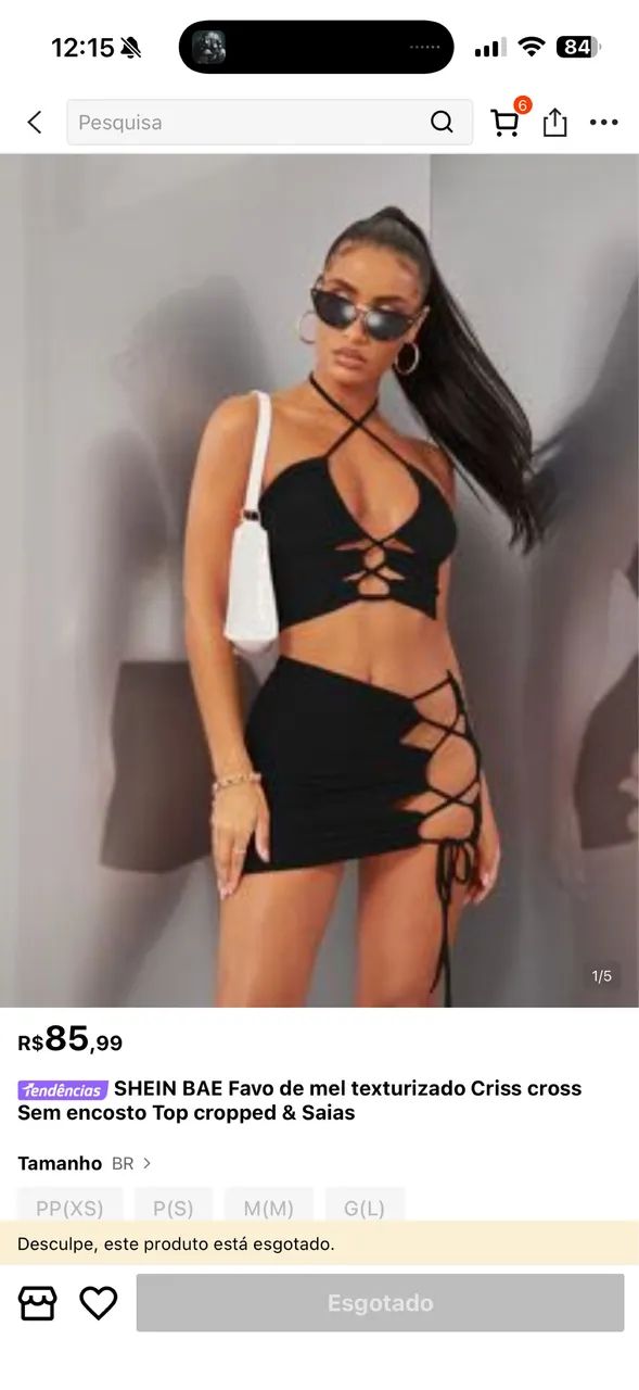 Top cropped e saia SHEIN