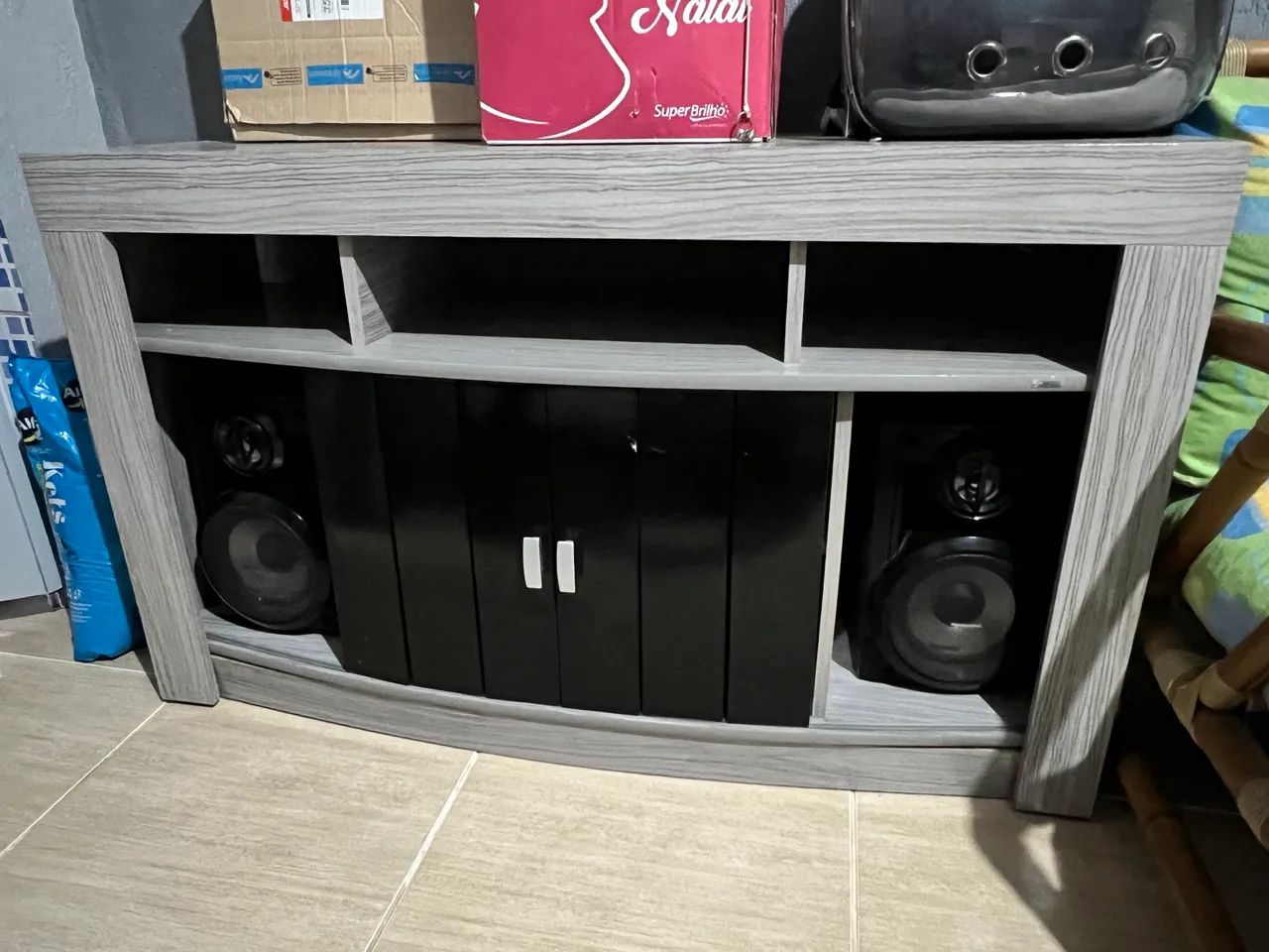 Rack cinza e preto excelente estado  - Foto 3