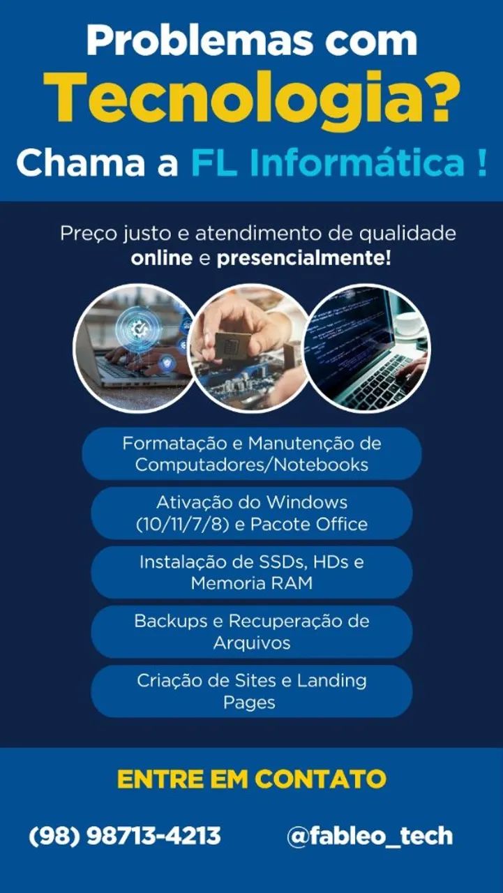 FL INFORMÁTICA - Serviços de TI (Formatação, Office, Backup, etc)