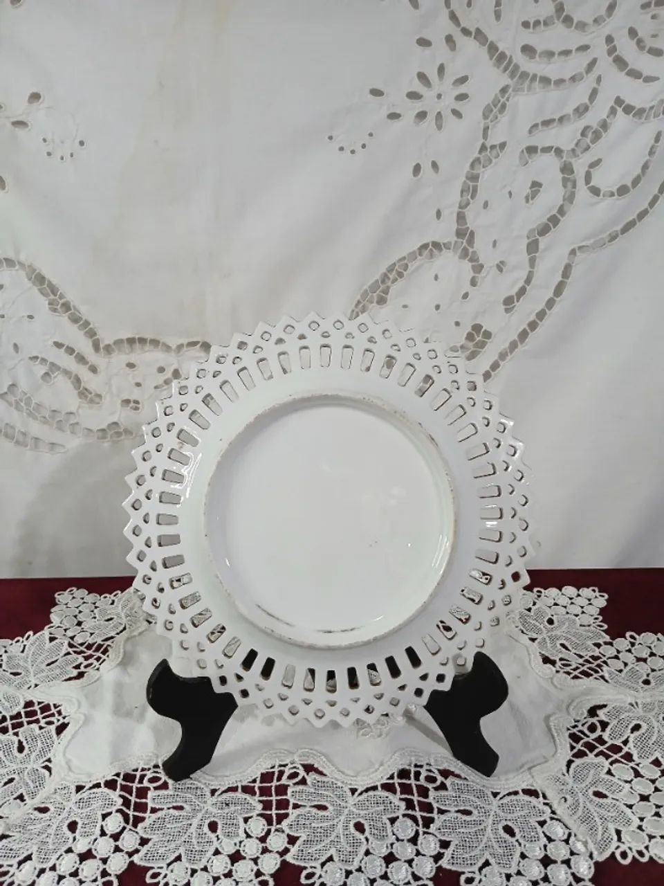 Antigo Prato Porcelana Inglesa Palacio De Cristal Seculo 19 - Foto 4