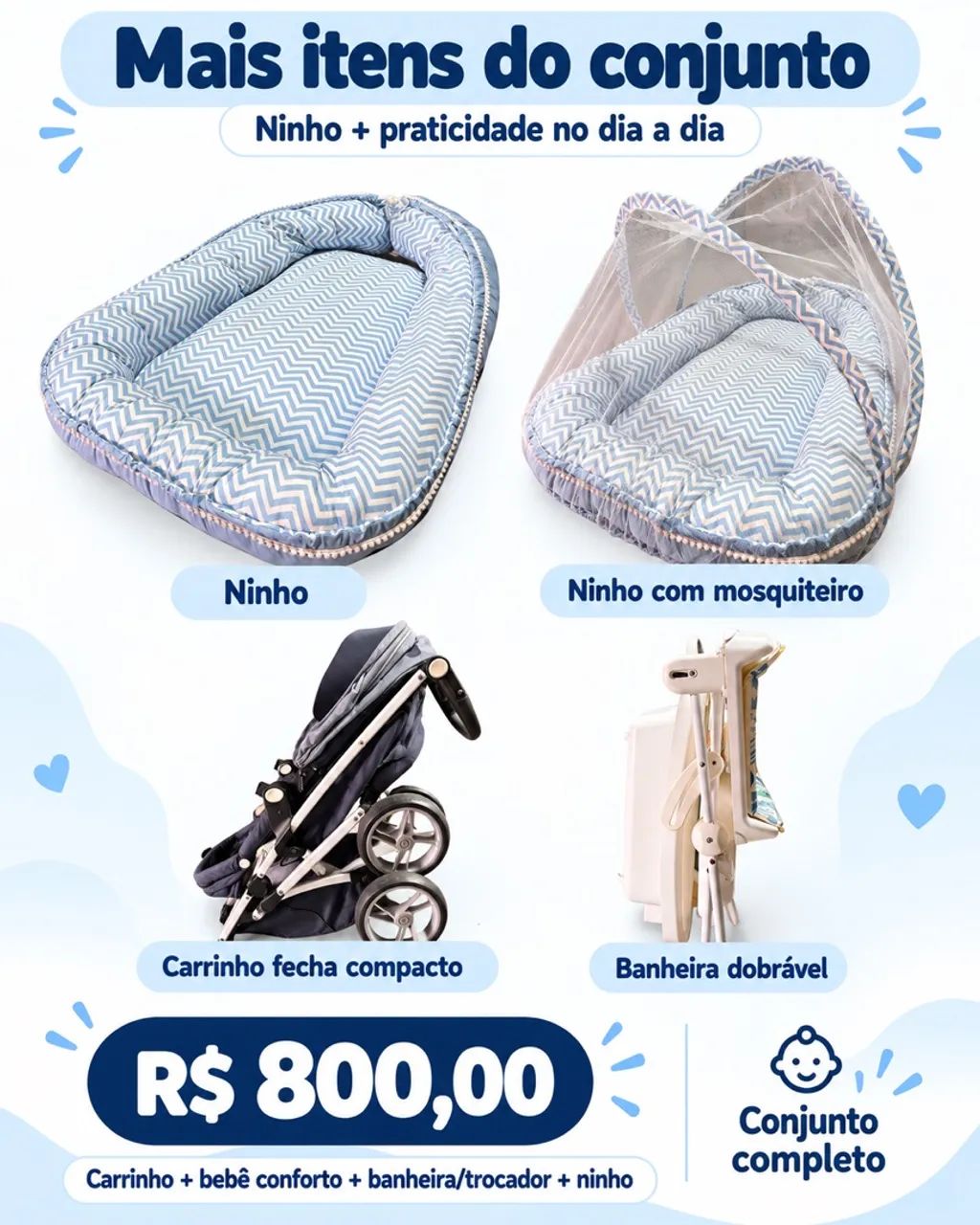 Carrinho de bebê e bebê conforto com base para carro - Foto 4