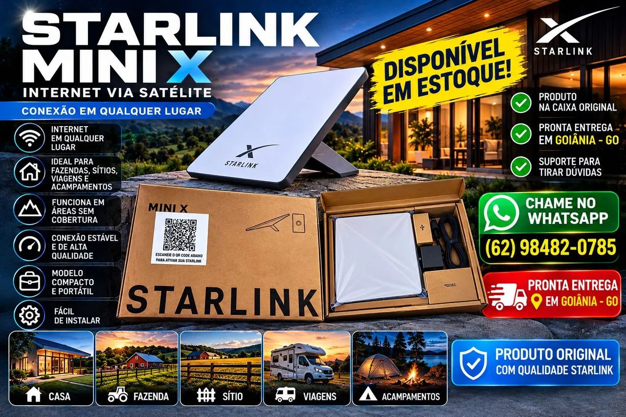 Starlink Mini X com Roteador Novo!! 