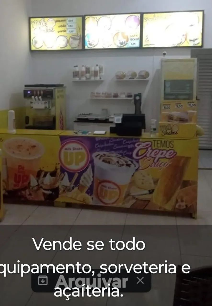 Todo equipamento e material de sorveteria e açaíteria 