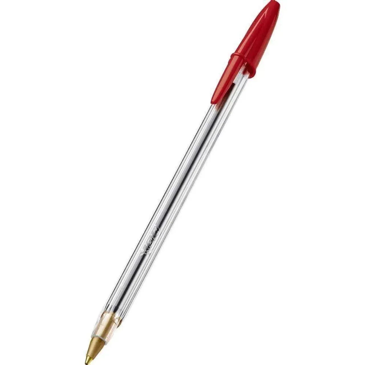 Caixa de caneta Bic Cristal vermelha com 50 unidades. Ponta média 1.0mm. Com Bolsa  - Foto 3