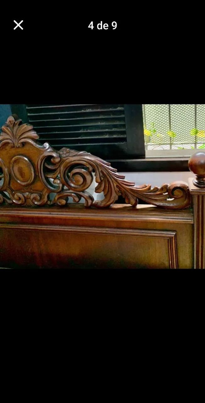 CAMA D3 CASAL EM CEREJEIRA  ESCULPIDA  - Foto 5