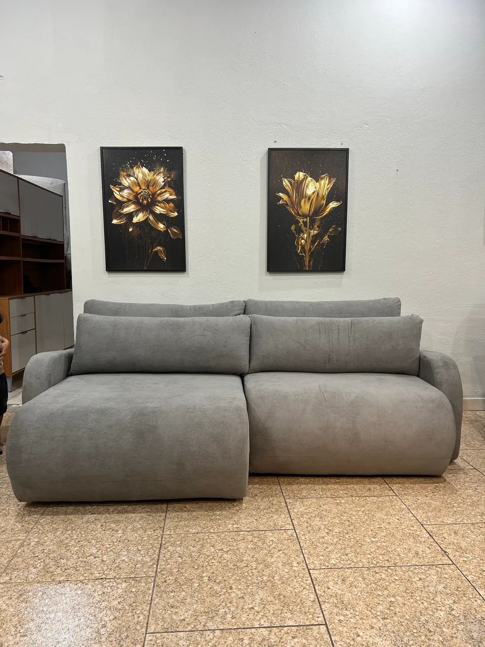 Promoção sofá retrátil 2,50 tecido boucle - Foto 5