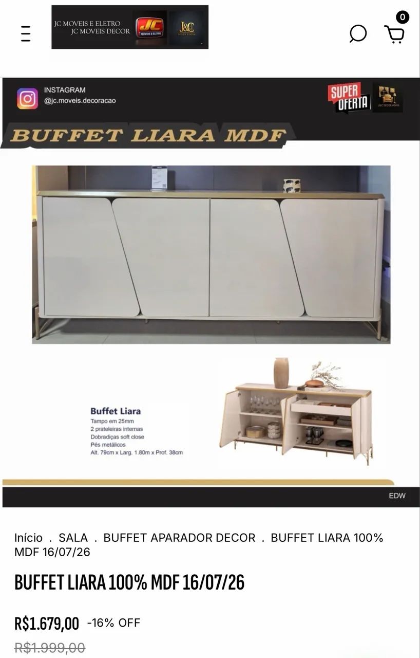 BUFFER LIARÁ 1.80M MDF