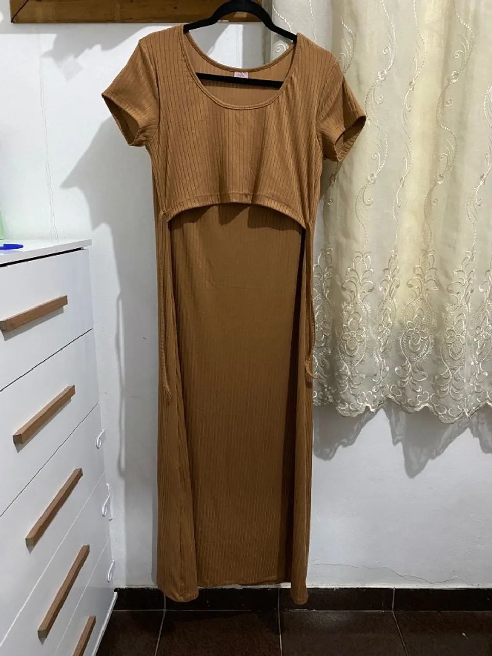Vestido Amamentação Marrom - Tam M - Foto 3