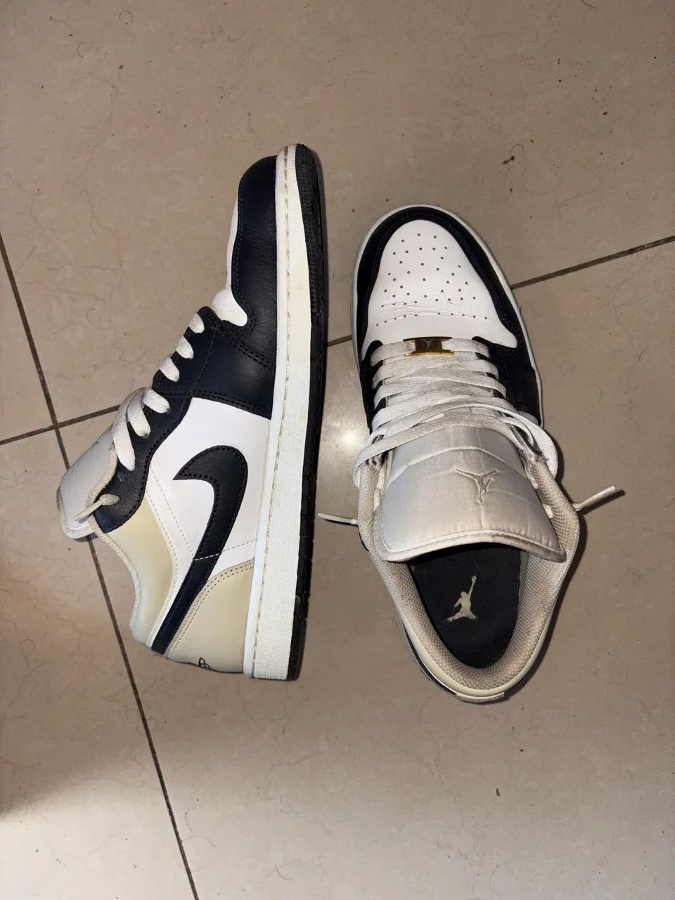 Air Jordan 1 Low Summit White Rattan Off-Noir - Foto 2