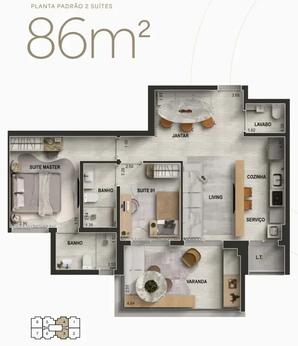PLANTA 86m²
