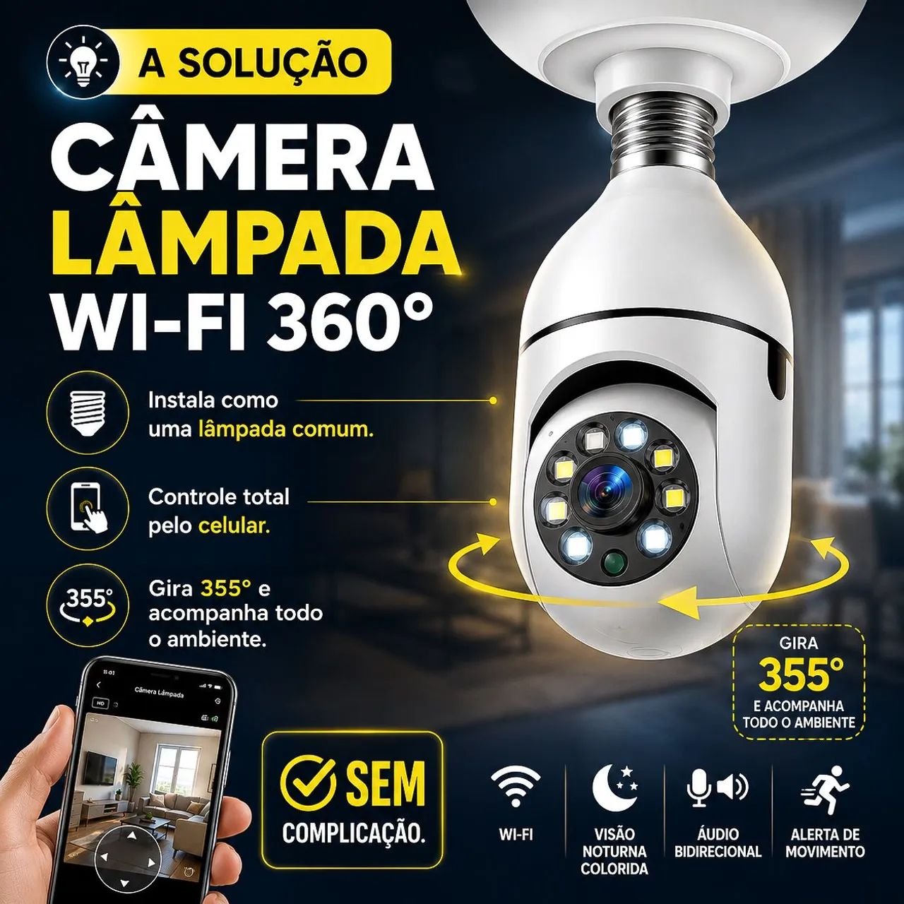 Kit Câmera Lâmpada 