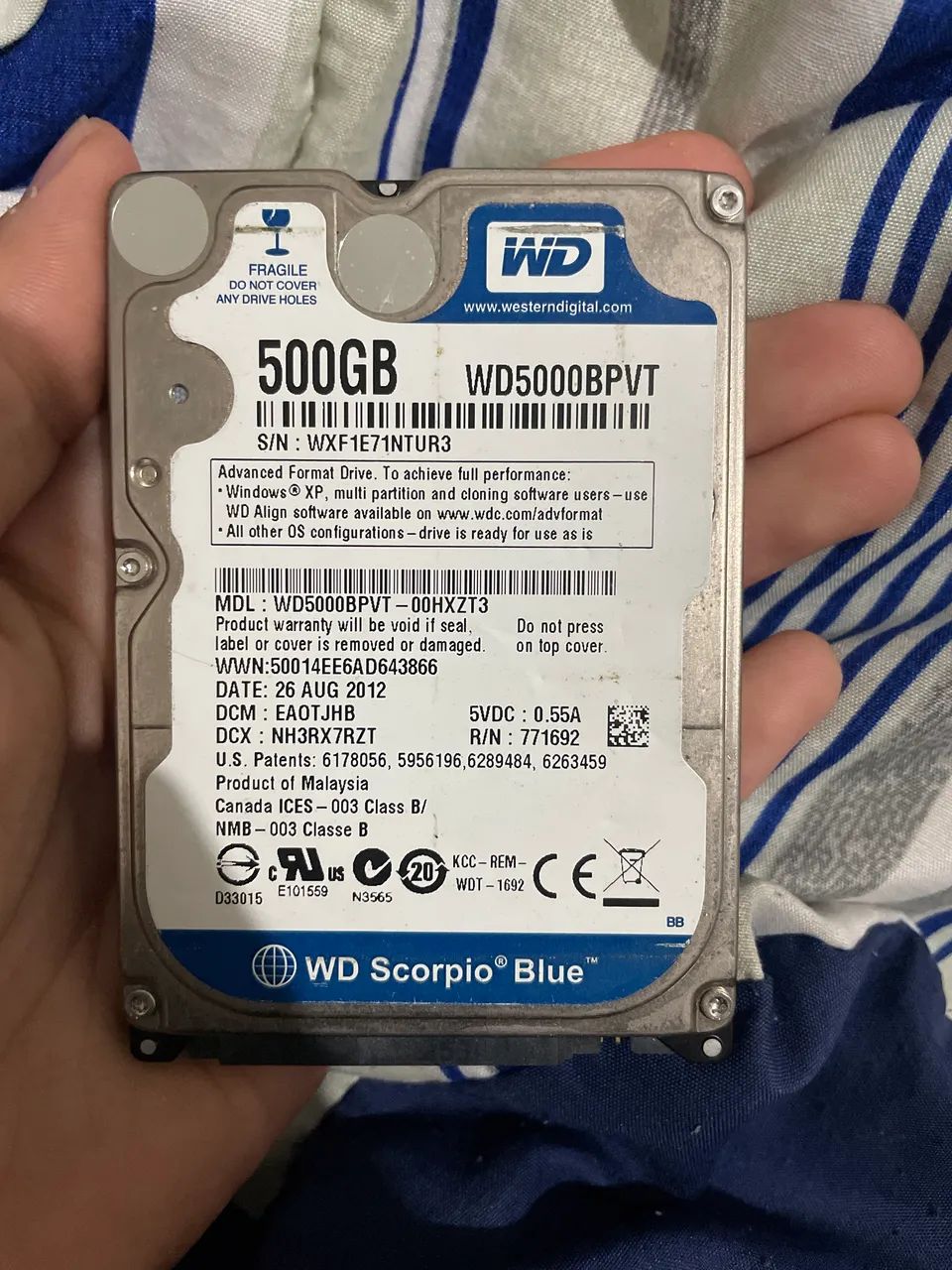 HD notebook 500 gb 