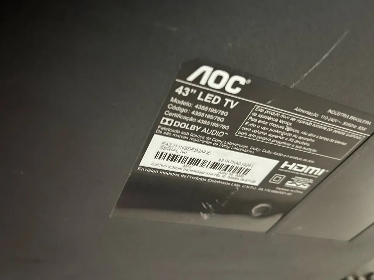 Vendo uma tv  AOC Rocu 43 polegadas smart  - Foto 3