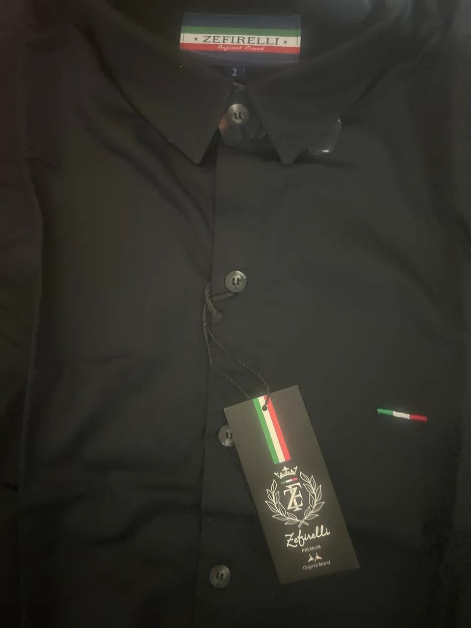 camisa manga longa, zefirelli. Preta. Nova. - Foto 3