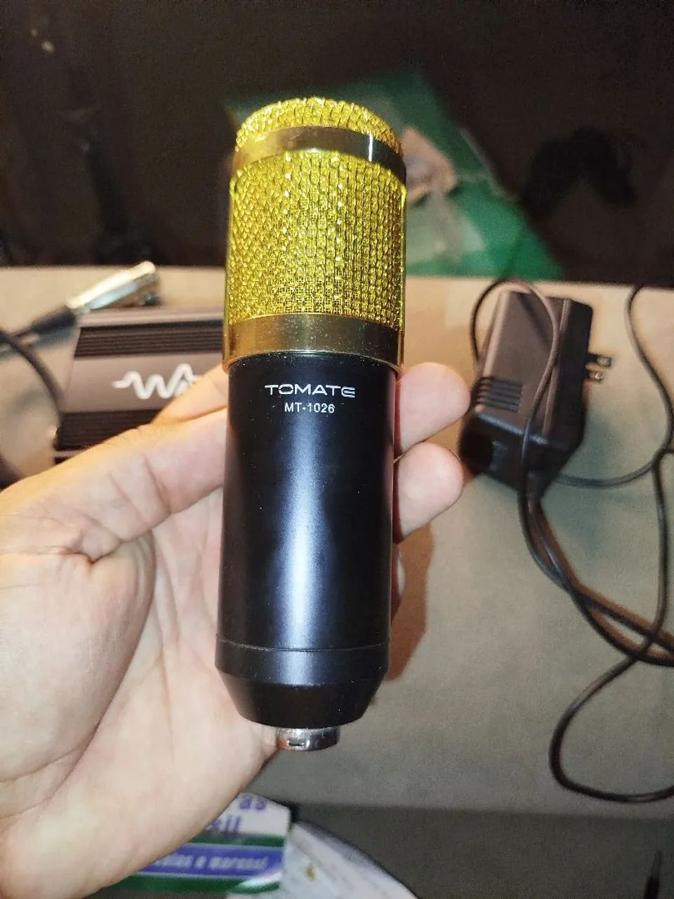 Kit microfone condensador vm800 + Phantom Power externo+ cabo XLR - Foto 2