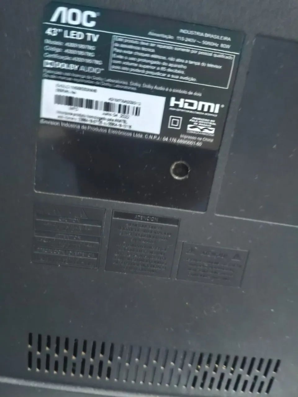 Tv da Roku AOC 43 polegadas display quebrado  - Foto 3
