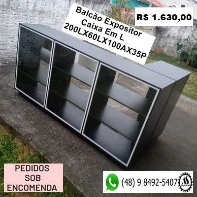 Balcoes Expositor Caixa Reto ou em L 