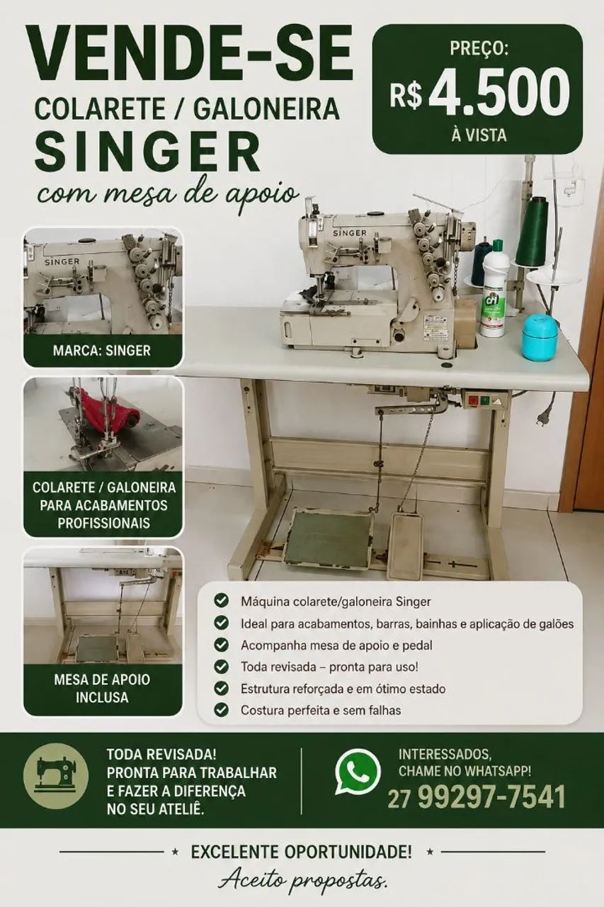Colarete/Galoneira Singer 