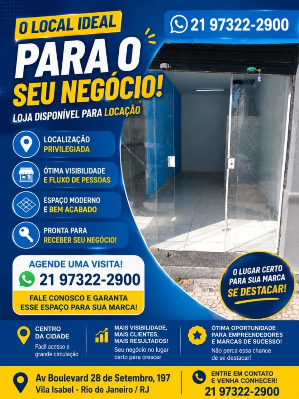 LOJA DE FRENTE PARA RUA - VILA ISABEL