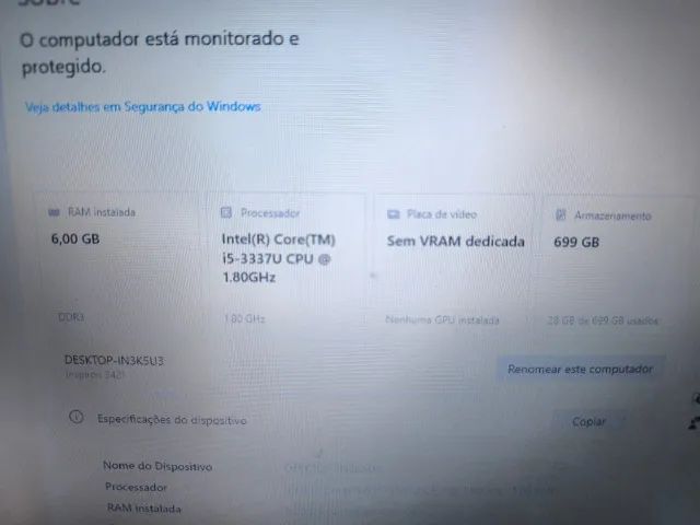 Notebook Dell Inspiron 3421