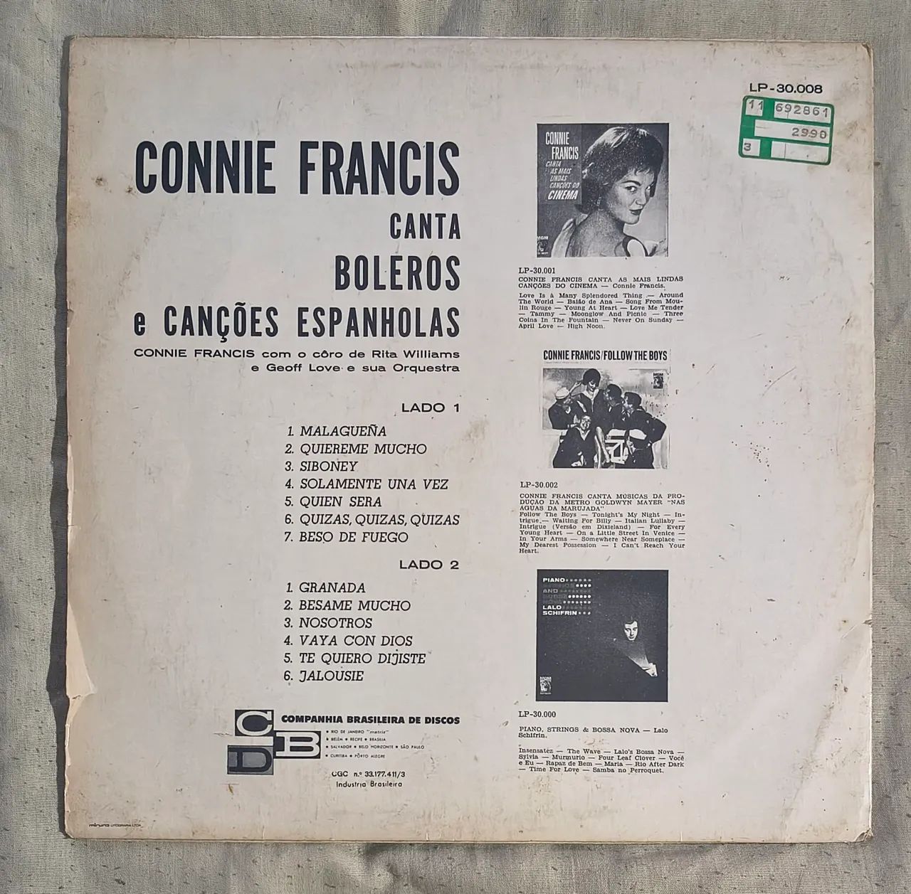 LP Connie Francis Canta Boleros E Canções Espanholas - Foto 2
