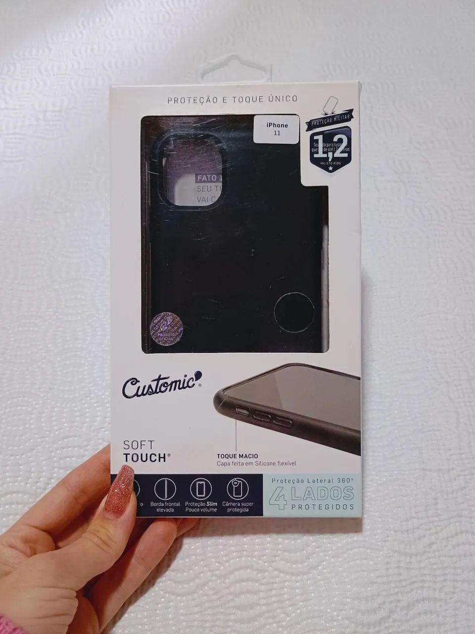 Capa Soft Touch para iPhone 11 Customic Preto - Foto 3