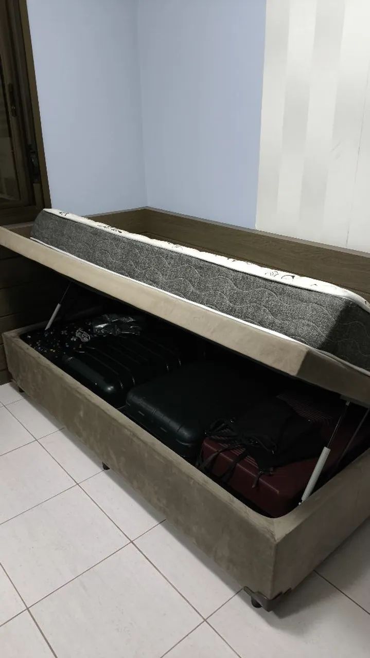 Cama Baú Solteiro Box