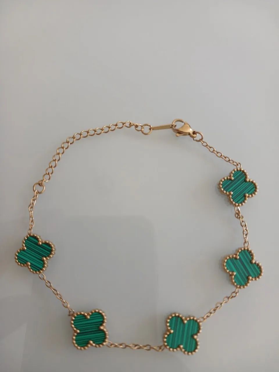 Kit Pingente 2 Brincos Anel + Pulseira Dourado Com Pedras Verdes