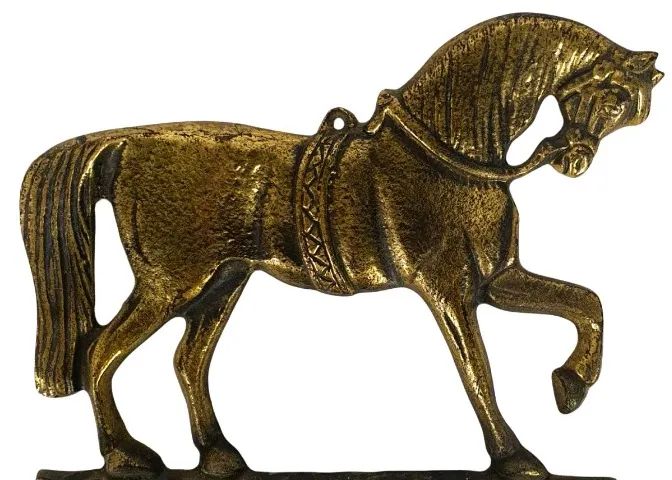 Grande Claviculário Parede Bronze  dourado maciço feitio Cavalo possui 6 ganchos - Foto 5