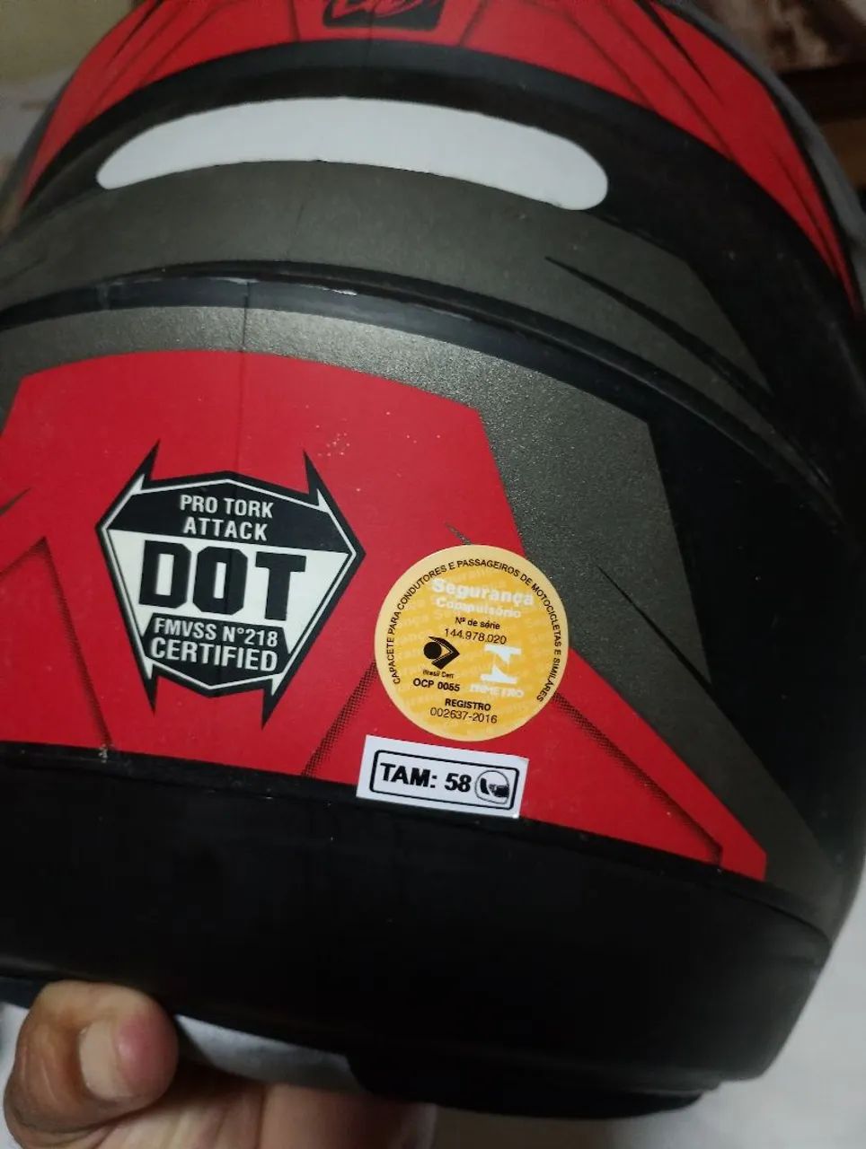 Capacete de moto marca ATTACK praticamente zero  - Foto 3