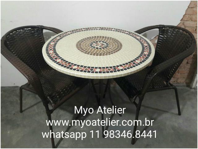 Moveis, mesa, varanda gourmet, mosaico, cadeiras - Foto 4