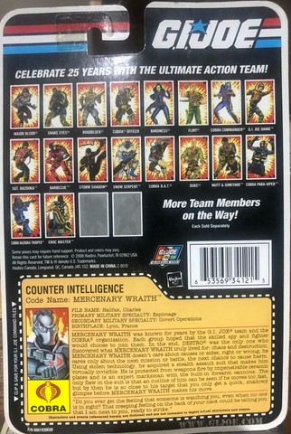 GI JOE 25TH / MERCENARY WRAITH (v1A) COUNTER INTELLIGENCE  - Foto 2