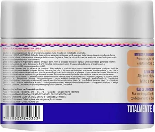 Máscara Juba Hidro Nutritiva Juba Widi Care 500g - Foto 3