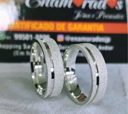 Par de Aliança de Prata 950