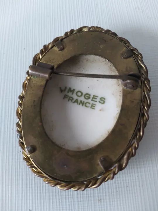 Broche antigo Limoges França  - Foto 3
