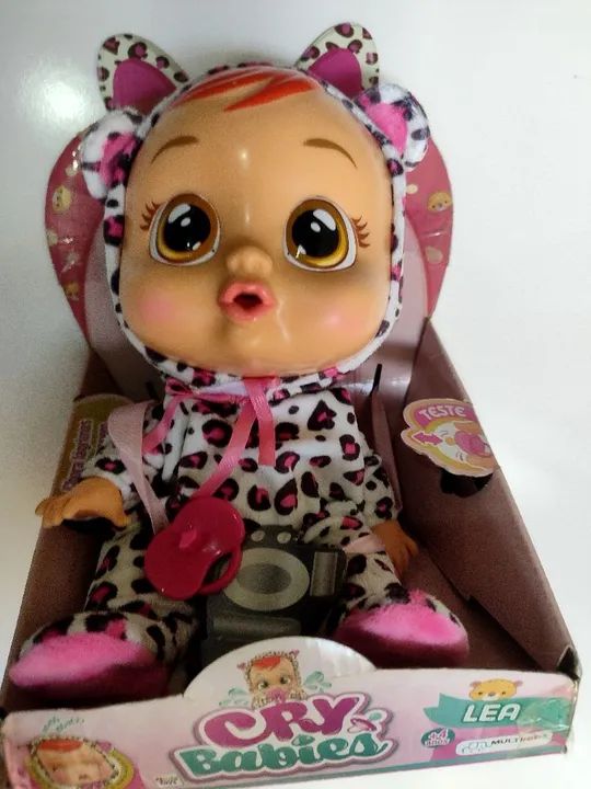Boneca Cry Babies Lea Chora Com Sons e Lágrimas de Verdade - Multikids - Foto 2