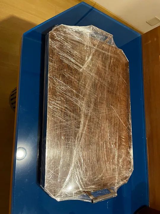 Bandeja de prata e madeira dartisan - Foto 2