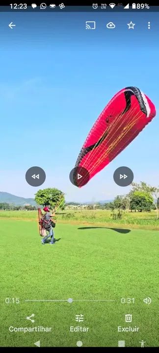 53hr de vôo registro cronômetro, com laudo, parapente SOL Auster GT2, 115 a 150kg