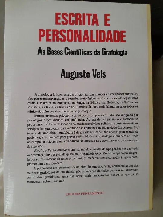 Livro Escrita e Personalidade - Augusto Vels - Foto 2