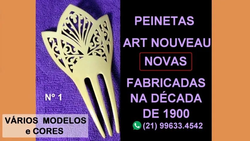 nº 1-Antigos Pentes(Peinetas).Muito raros.Mais de 100 anos.Novo.Várias cores e desenhos  - Foto 2