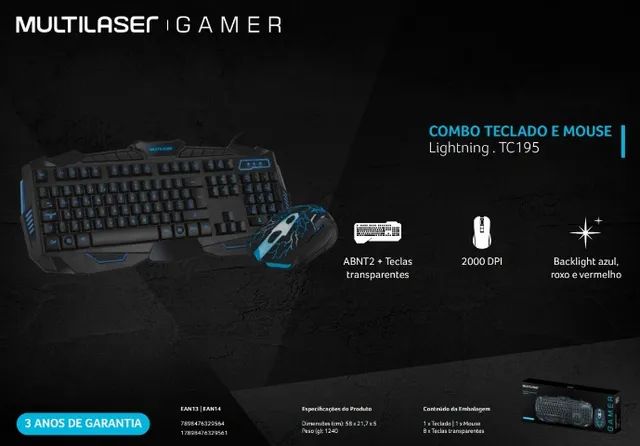Kit Teclado e Mouse Gamer com Fio - Foto 2