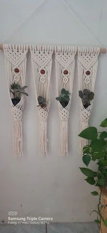 Painel para plantas em macrame - Foto 2