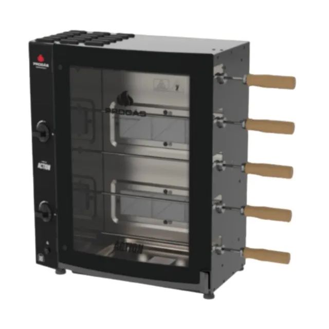 Churrasqueira Rotativa 5 Espetos Gás GLP Queimador Infravermelho PRAC-05 I Action Progás