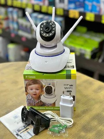Câmera Wi-Fi Com Giro 360 Graus