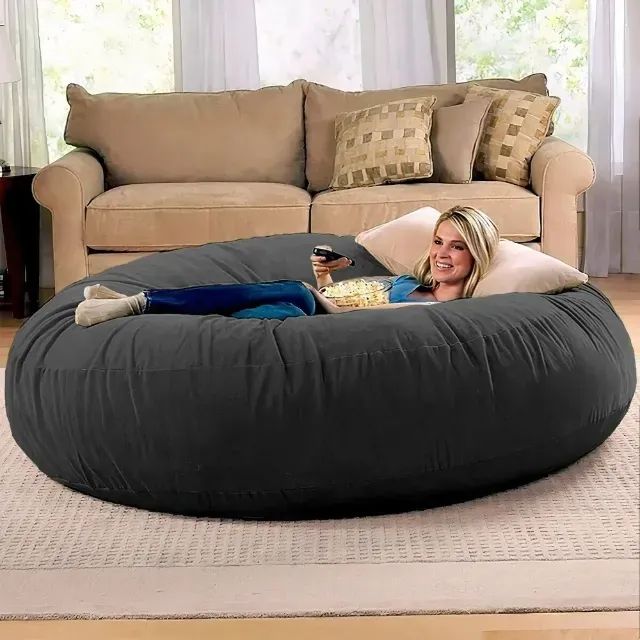 Puff Gigante Redondo140x20 Sem Enchimento Suede Premium Linha Gold - Foto 3