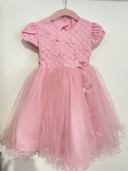 Vestido de Festa Infantil Rosa com Flores