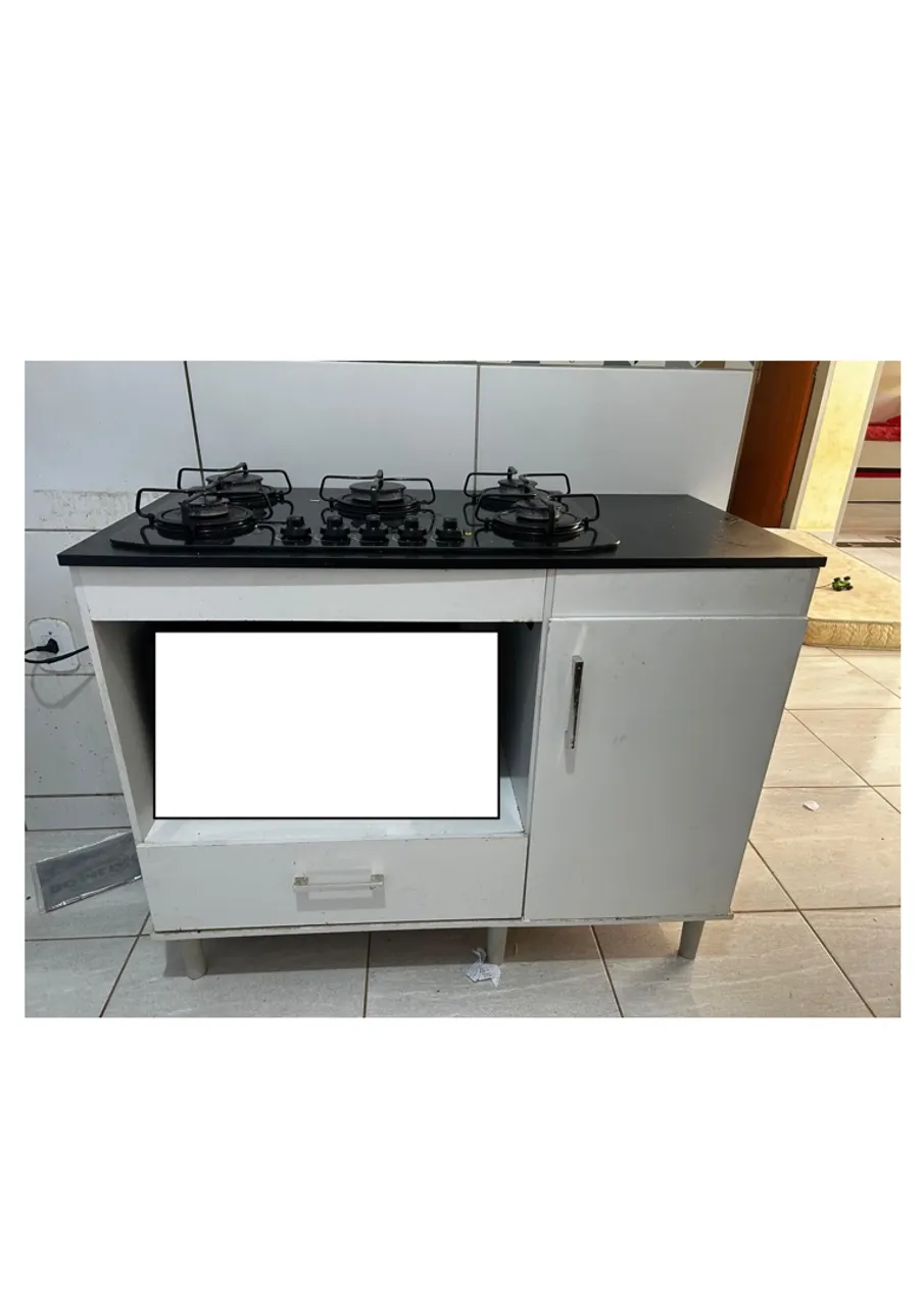Fogão com Cooktop a Gás e Armário Integrado