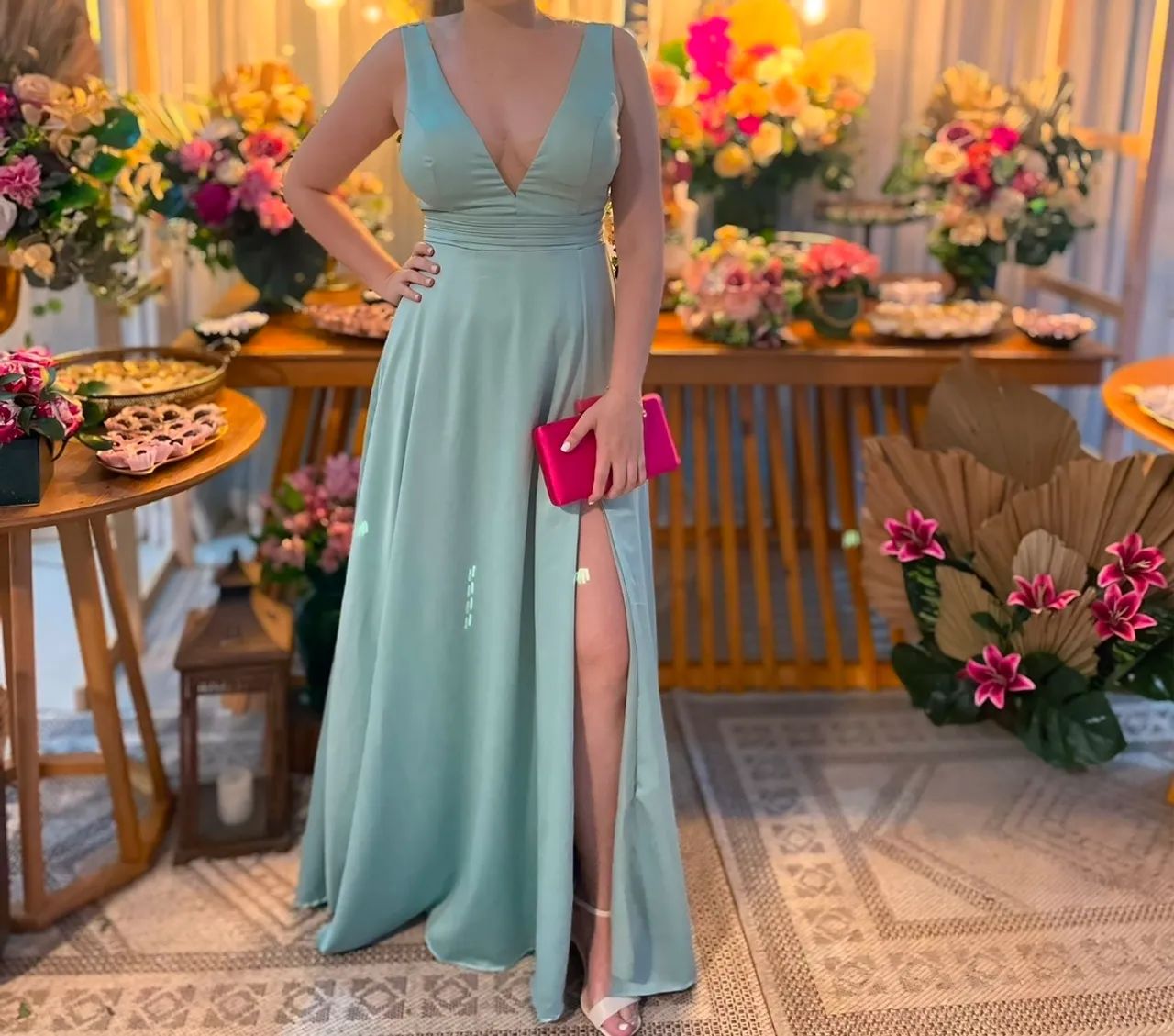 Vestido festa - verde menta - M - Foto 3