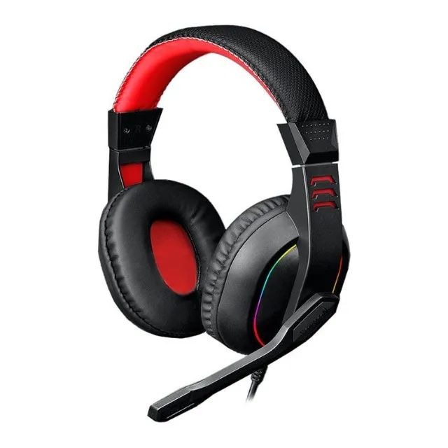 Headset Gamer Redragon Ares H120-Rgb, 2x P2+Usb, Rgb, Preto com Vermelho - Foto 2