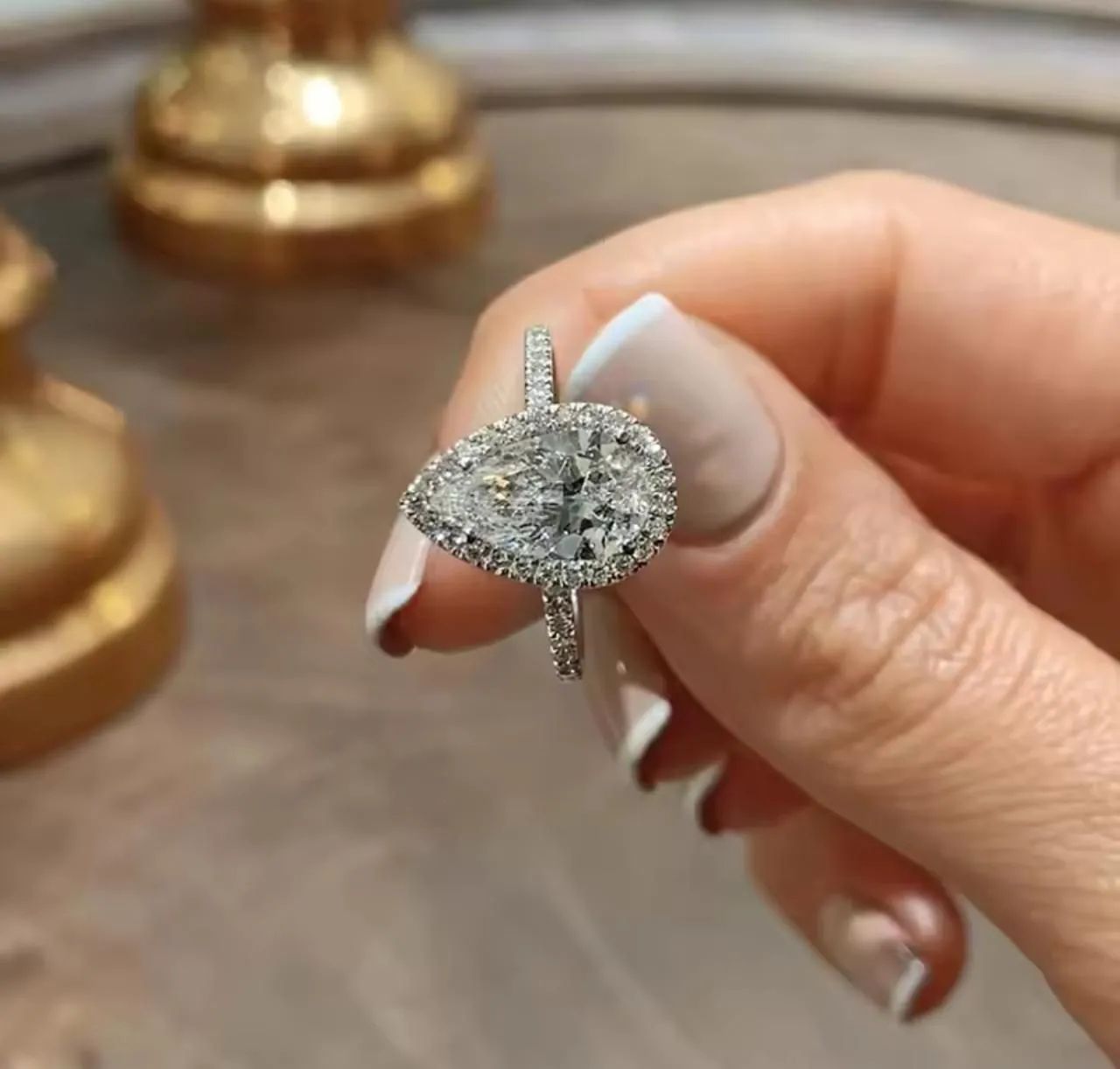 Anel Gota Tiffany & co. Com pedras de moissanites  - Foto 2